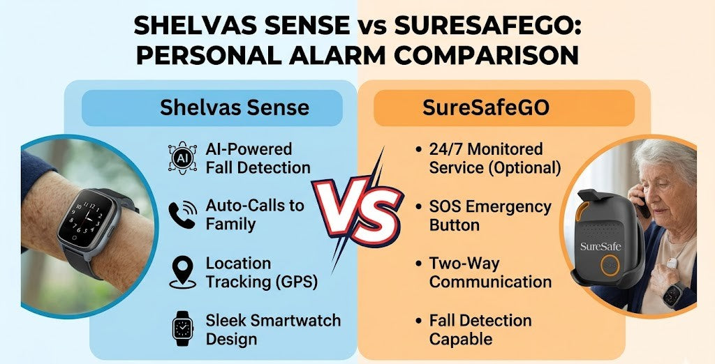 Shelvas Sense vs SureSafeGO — Which Fall Detection Watch Actually Protects Your Parent?