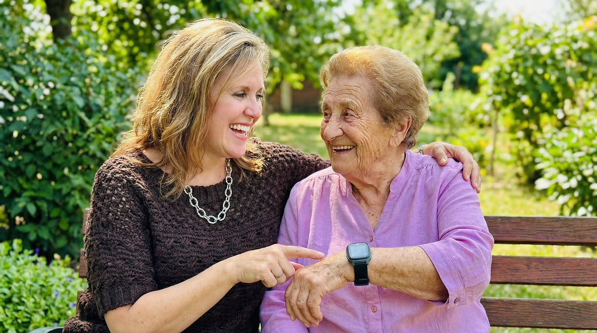 Senior woman feeling safe and independent at home